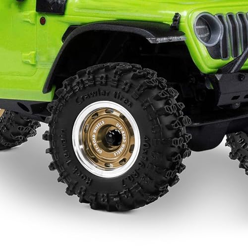 0.7" Beadlock Wheels and Tires Set for 1/30 Axial SCX30 RC Crawler – Upgrade Parts (Bronze-297) - color: Bronze-297