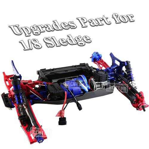 RC Drive Shaft CVD Upgrades Part for 1/8 Sledge 4WD #95076-4, 4pcs Front Rear Harden Steel #45 Hops Up for 1/8 4WD Sledge Monster Truck 95076-4,Black - color: Black