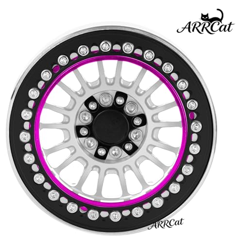 Alloy 2.2 Beadlock Wheels Rims for 1/10 TRX4 TRX6 SCX10 SCX10 II SCX10 III SCX10 Pro Gen7/8 D90 VS4-10 MST CFX RC Crawler Car,RC 2.2 Beadlock Wheel Off Road Buggy Rally RC Truck Wheel,Silver - color: Silver - (Alloy 2.2 Beadlock)