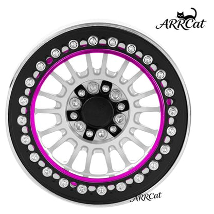 Alloy 2.2 Beadlock Wheels Rims for 1/10 TRX4 TRX6 SCX10 SCX10 II SCX10 III SCX10 Pro Gen7/8 D90 VS4-10 MST CFX RC Crawler Car,RC 2.2 Beadlock Wheel Off Road Buggy Rally RC Truck Wheel,Silver - color: Silver - (Alloy 2.2 Beadlock)
