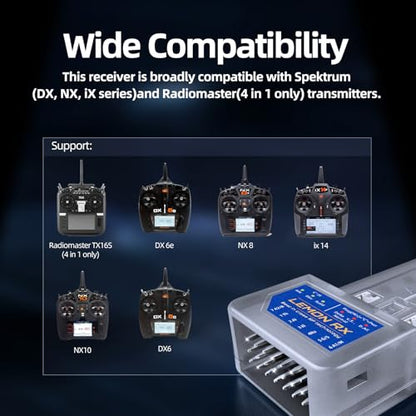 Compatible Spektrum Full-Range DSMP 7-CH Receiver with Diversity Antenna， DSMX DSM2 Compatible 7-CH RC Receiver（1PCS