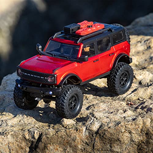 Axial RC Truck 1/24 SCX24 2021 Ford Bronco 4WD Truck Brushed RTR (Comes with Everything Needed), Red, AXI00006T1