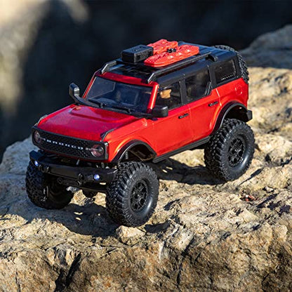 Axial RC Truck 1/24 SCX24 2021 Ford Bronco 4WD Truck Brushed RTR (Comes with Everything Needed), Red, AXI00006T1