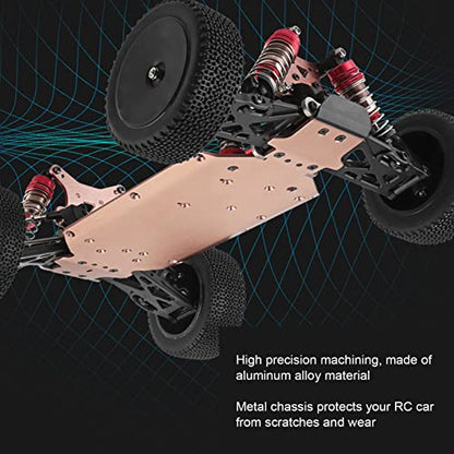 RC Car Chassis Plate, Aluminum Alloy Metal Chassis with High Rigidity and Durable Construction for 1:14 144001 144002 144010 Remote Control Car Upgrade Part