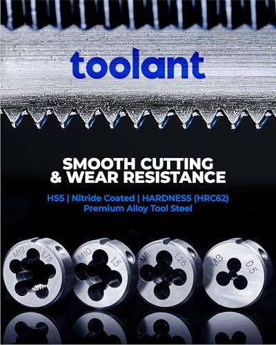 toolant 32-Piece Metric Tap and Die Set | M12 and smaller metric range, taps and round dies, thread cutting and repair, mechanic, mold and marine use - size: 32pcs