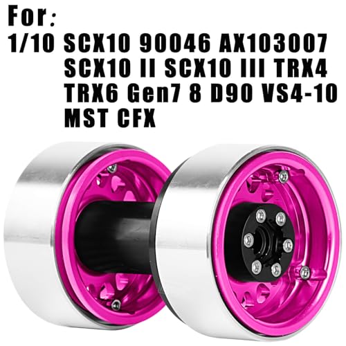 RC 1.9 Dually Beadlock RC Wheel Rim for 1/10 SCX10 90046 AXI03007 TRX4 TRX6 VS4-10 Gen7 Gen8 MST CFX D90 RC Crawler,Aluminum 1.9 Dually Beadlock Wheels Rims w/Adjustable Offset (4PCS) Pink - color: Pink/Dually Beadlock