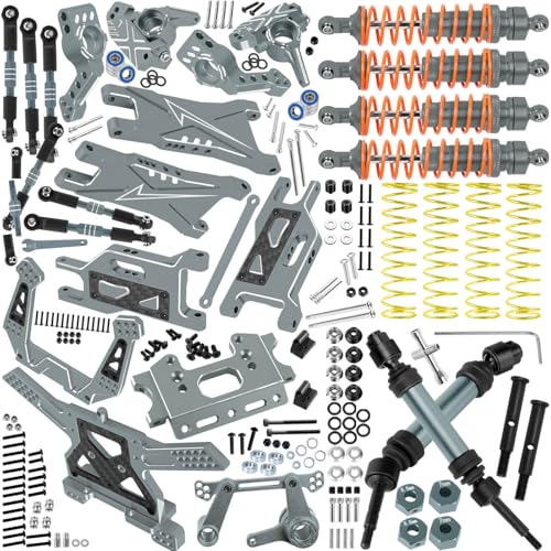 RC Upgrades Part for 1/10 Slash 2WD (VXL),A-Arm,Shock Absorber,Drive Shaft,Caster Block,Steering Blocks,Stub Axle Carriers,Steering Bellcranks,Links,Shock Tower,Front Bulkhead,Titanium - color: Titanium - (Upgrades)
