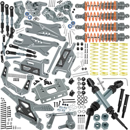 RC Upgrades Part for 1/10 Slash 2WD (VXL),A-Arm,Shock Absorber,Drive Shaft,Caster Block,Steering Blocks,Stub Axle Carriers,Steering Bellcranks,Links,Shock Tower,Front Bulkhead,Titanium - color: Titanium - (Upgrades)
