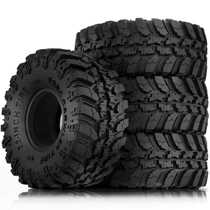 STMU 2.2'' RC Rubber Crawler Rock Tires OD 136mm/5.3'' with Foam Insert for 1/8 1/10 RC Crawler Car SCX10 TRX4 TRX6 GEN7/8 2.2'' Beadlock Rims (Tires)