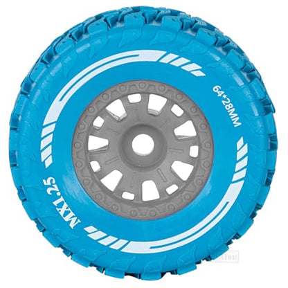 RC MX1.25 RC Truck Wheel Tires for Traxx as/Mojave GROM 223S 4x4 RTR,14301 14302 14303,Tamiya Kyosho HPI 1/14-1/18 Scale On/Off Road,RC Monster Truck Car Wheels,Grey-Navy Blue - color: Grey-navy Blue(rc Wheels Tires)