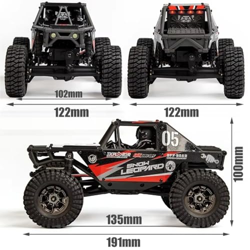 1/24 RC Crawler Car UDI RC UCX2405PRO 4wd Mini Climb Racing Brushless Motor 4 Wheel Steering 3 Speed Transmission RTR Toy (Black) - color: Black