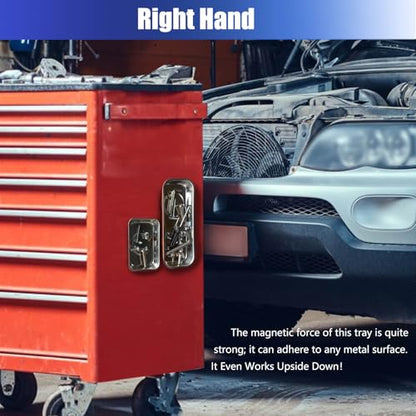 Magnetic Tray Holder 2pcs，Made of Stainless Steel，Strong Magnet，Magnetic Tray for Mechanic's and Automotive