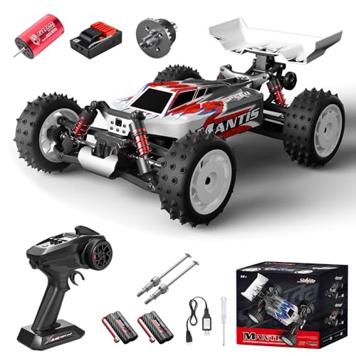 S911PRO Brushless RC Cars for Adults, 1/16 Scale Remote Control Car, 48KM/H High Speed Racing RC Buggy, 4WD All Terrains Off-Road RC Truck with 2 Batteries (Red) - color: Red, size: 2 Batteries