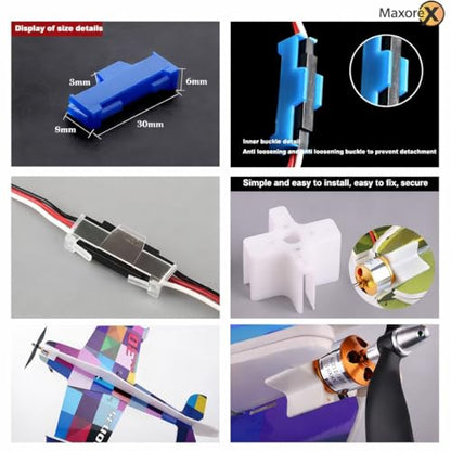 DIY RC Airplane Kit A2212 KV1000 Motor, 30A ESC, 4 Servos, 2 Propellers | Complete kit includes 4 SG90 servos, XT60 connector, motor mount, Z-bend linkages, and all required linkage hardware. - size: (Complete) KV1000