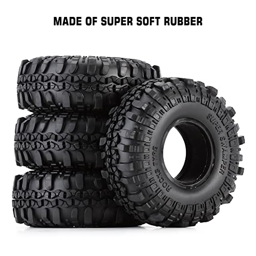 INJORA 1.9inch Rubber Tyre for 1:10 RC Crawler Axial SCX10 SCX10 III - size: 108mm