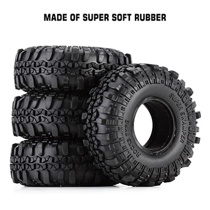 INJORA 1.9inch Rubber Tyre for 1:10 RC Crawler Axial SCX10 SCX10 III - size: 108mm