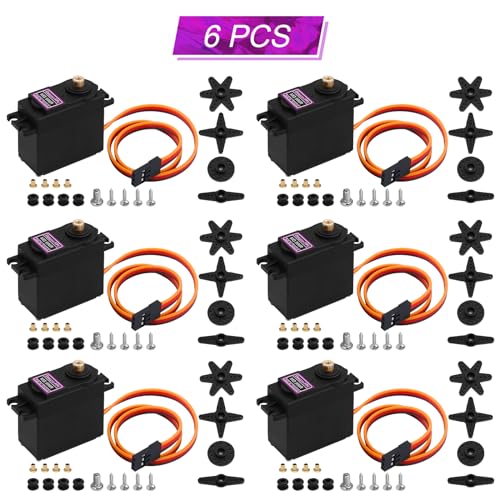 Deegoo-FPV MG996R 55g Metal Gear Digital Servos, 6-Pack | High-torque 55g digital servos with metal gears for RC cars, boats, aircraft, robots and steering mechanisms. - style: 6 PCS