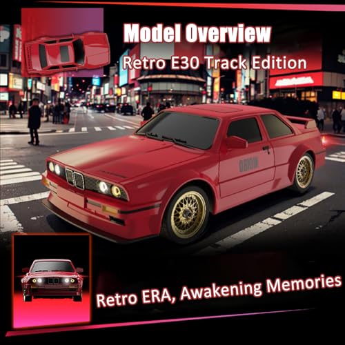 1:16 Scale RC Drift Car, 30KM/H 4WD 2.4GHz Remote Control Cars with LED Light, Racing and 4 Drifting Wheels, 3 Rechargeable Batteries, Perfect Toy Gift for Teen Adults Red - color: Red, size: 3 battery