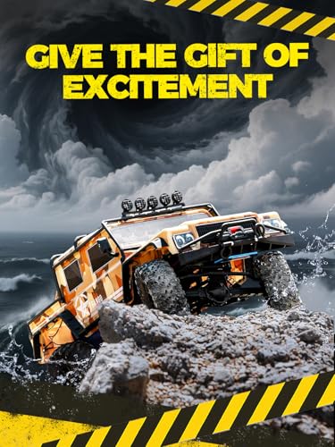 1:8 RC Cars for Adults – 4x4 Remote Control Car, Rugged Brushed Motor Electric Off-Road RC Rock Crawler with 2-Speed Transmission, Army Green All-Terrain RC Trucks, Ready-to-Run RTR Set