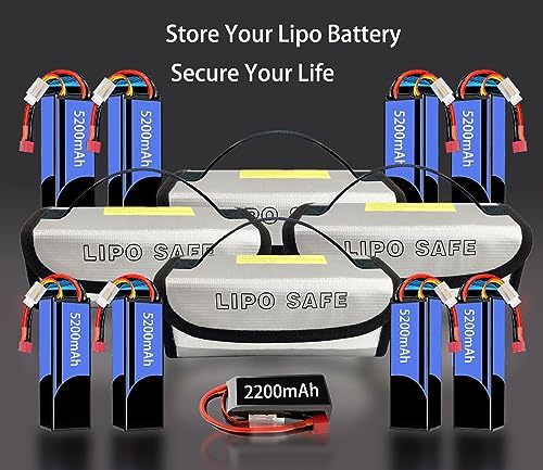 4PCS 185 * 75 * 60mm Lipo Battery Safe Bag Fireproof Charging Bag for RC Lipo Battery Pack Storage Charging Transport, Home Office Travel Lipo Safe Storage Pouch - size: 185x75x60mm (4 pcs)
