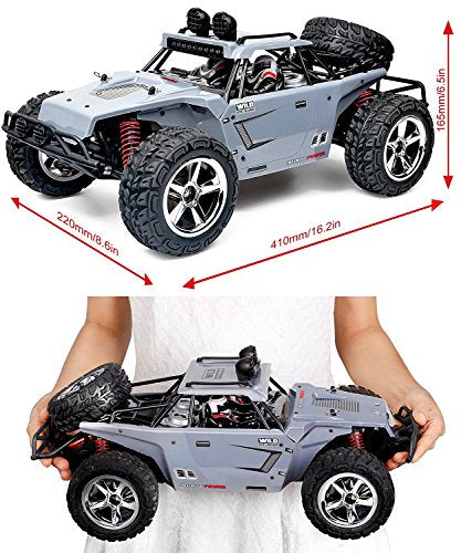 1:12 Scale RC CAR Desert Buggy High Speed 30MPH+ 4x4 Fast Race Cars RTR Racing 4WD Electric Power 2.4GHz Radio Remote Control Off Road Truck (Assorted Color: Black, Gray)