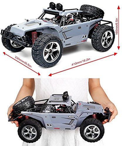 1:12 Scale RC CAR Desert Buggy High Speed 30MPH+ 4x4 Fast Race Cars RTR Racing 4WD Electric Power 2.4GHz Radio Remote Control Off Road Truck (Assorted Color: Black, Gray)