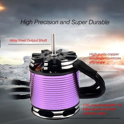 3542 Outrunner Brushless Motor with 80A AM32 ESC, 1630KV/2250KV Options, Compatible with 1/10 and 1/12 RC Crawler Cars (2250KV) - color: 2250KV