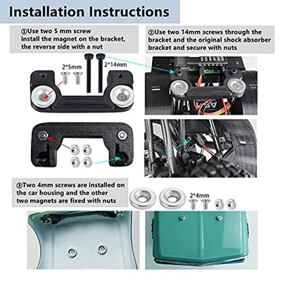 Maleonn 1 SET RC Invisible Body Shell Mount Body Post Set for 1/24 RC Crawler Car SCX24 Upgrades AXI00001 C10 Accessories