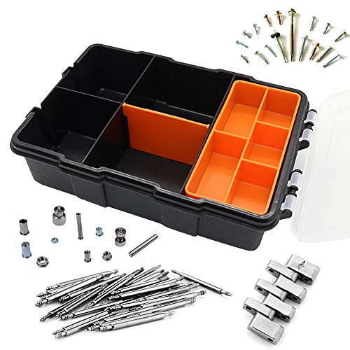 Small Tool Parts Box, Plastic Tool Storage Case, Home Hardware Organizer with Removable Dividers, Small Toolbox for Nails, Screws, Nuts and Bolts, 10-Compartment (Pack of 2) - size: 15.5x22.5x5.6cm/6.1x8.9x2.2in (Pack of 2)