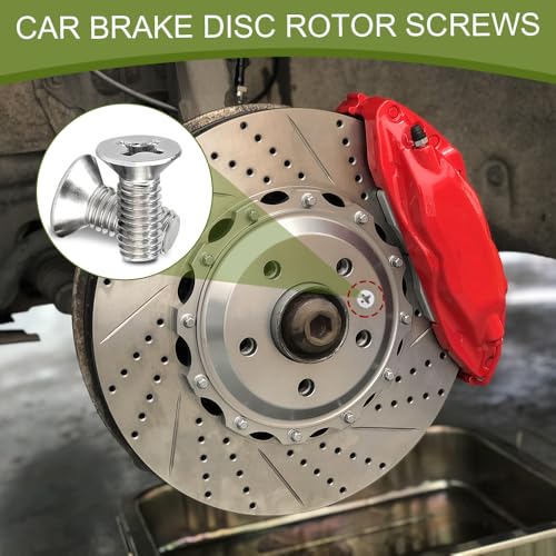 Stainless Steel Brake Disc Rotor Screws, Brake Rotor Bolt, 16PCS | 93600-06014-0H Car Hardware Bolts Screw Kit, Retaining Screws for Front and Rear, Car Accessories, Fit Most Cars