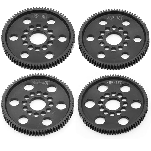 48P High-Precision Machined POM Spur Gear Set (76T 78T 80T 82T) - Ultra-Smooth Silent Lightweight Spur Gear for 3RACING Sakura RC Drift/Touring 1/10 Cars - size: 76-78-80-82T