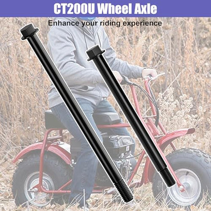 CT200U 196cc 14mm 325mm Mini Bike Rear Axle Kit + 225mm Front Axle | 14mm Rear and Front Axle Kit Compatible with Coleman CT200U Minibike 196CC 200CC 6.5HP Engine Parts 15mm Chain Adjuster - color: black