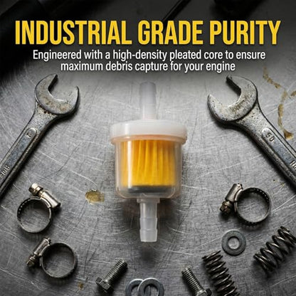 10 PCS 1/4 Inch Gas Inline Fuel Filter with Magnet, Universal Small Engine Fuel Filter Replacement, Compatible with Gasoline Generators, Motorcycles, Scooters, ATVs