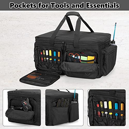GOBUROS RC Storage Bag for 1/8 and 1/10 Car, RC Carrying Bag(Patent Design) | RC Car Carrying Case with Bottom Solid Clapboard for Support and Multi-Pockets for RC Tools