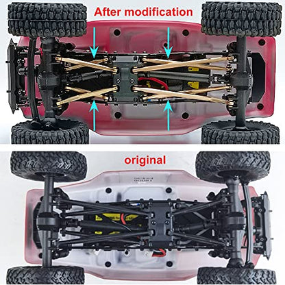 Higher Extra Clearance RC Links Linkage Set for 1/24th Axial SCX24 Deadbolt AXI90018 AXI00004 RC Crawler Car Upgrades Parts (Gold) - color: Gold