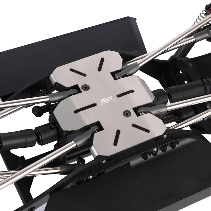 KYX Racing Stainless Steel Chassis Protective Plate Skid Plate Guard Upgrades Parts Accessories for 1/10 RC Crawler Car Axial SCX10 PRO
