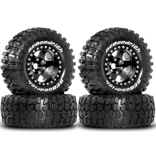 REDSPIDER 1.9'' Rock Crawler Tires OD 95mm/3.74'' (4PCS) For 1/12 RC Crawler MJX H12Y+ H12P Upgrade Replacement Tires (Black) - color: Black