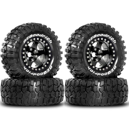 REDSPIDER 1.9'' Rock Crawler Tires OD 95mm/3.74'' (4PCS) For 1/12 RC Crawler MJX H12Y+ H12P Upgrade Replacement Tires (Black) - color: Black