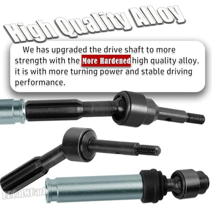 Drive Shaft Axles Upgrades Part for 1/10 Slash 4X4 VXL/Rustler 4X4 VXL/Stampede 4WD VXL,RC Steel #45 Front & Rear 4Pcs Driveshafts CVD w/Hex Hops Up,Titanium - color: Titanium - (Axles)
