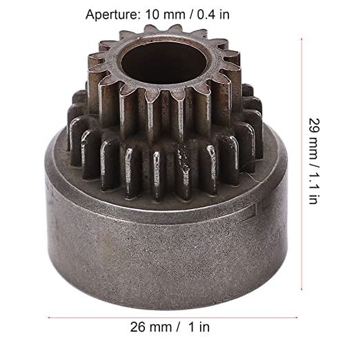 TREETDOBV 2pcs 02023 Steel Two Speed Clutch Bell, Durable Metal Steel Clutch Bell Double Gears for HSP 94122 94166 1/10 RC Car Upgrade Parts Replacing Old Part