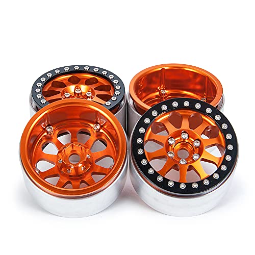 4PCS Aluminum Alloy 2.2 Inch RC Beadlock Wheels Rims 35mm for AXIAL Wraith RR10 TRX4 1/10th RC Crawler Truck Car