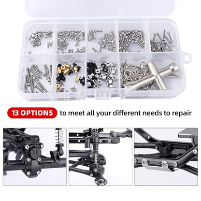 271pcs M1.4 RC Screw Kit Screws Assortment Set Hardware Fasteners for Axial SCX24 1/24 RC Crawler Deadbolt C10 Jeep AXI90081 AXI00001 AXI00002
