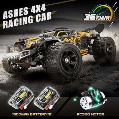 YESHIN 1:18 All Terrain RC Car for Adults, 36KM/H High Speed RC Monster Truck, 4X4 Waterproof Remote Control Car with Two 7.4V 1500mAh Rechargeable Batteries