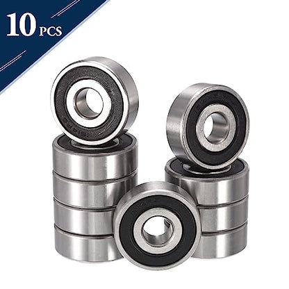 1614-2RS Deep Groove Ball Bearings, ID 3/8" x OD 1-1/8" x Width 3/8" Double Rubber Sealed Ball Bearing Pre-Lubricated Chrome Steel Z2 Lever 10pcs - size: 1614-2RS 3/8"x1-1/8"x3/8"