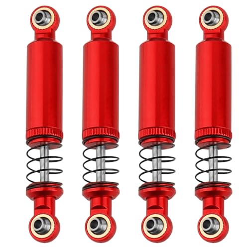 4pcs Metal Alloy Oil Shock Absorber Damper 70 80 90 100 110mm Outer Spring for 1/10 RC Crawler Axial SCX10 i ii iii Capra Tamiya CC01 D90 TRX4 HPI Upgrades (red, 70mm) - color: red, size: 70mm