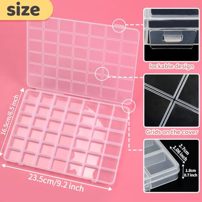 IOOLEEM Bead Organizer Box, 42 Grids 4 Pack Organizer Container Storage | Clear Plastic Dividers for bead arts and crafts for beading & jewelry storage & small items arts and crafts. - size: 42 Grids (4 pack)