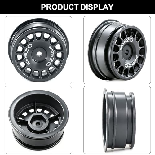 12mm Hex RC Drift Wheels and Rally Tires for Mojave Grom Typhon Grom | Pre-glued, Gray Wheels, OD 60mm (2.36in), Compatible with ArrmA, Tamiya, MJX, Traxxas, 1/14 1/16 1/18 RC Cars - color: Gray