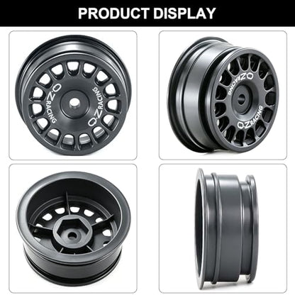 12mm Hex RC Drift Wheels and Rally Tires for Mojave Grom Typhon Grom | Pre-glued, Gray Wheels, OD 60mm (2.36in), Compatible with ArrmA, Tamiya, MJX, Traxxas, 1/14 1/16 1/18 RC Cars - color: Gray