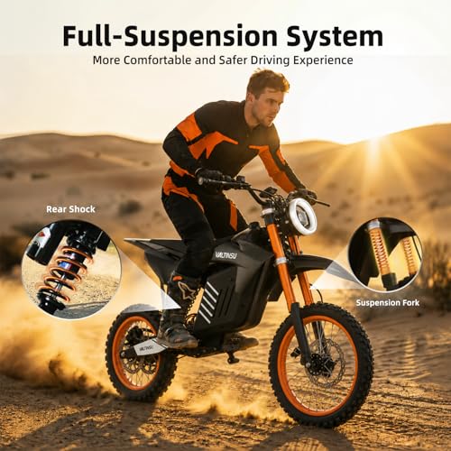 Electric Dirt Bike for Teens and Adults, 3500W Peak Motor, 35 MPH Max Speed Fast Electric Motorcycle, 48V 20.8AH Battery, 37 Miles Range, 265 LBS Load, Dual Suspension, Dual Hvdraulic Brakes