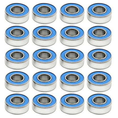 Hoypeyfiy 20Pcs RC Metal Ball Bearings with Rubber Ring Axle Bearing Set, SCX24 Rubber Sealed Bearings Set, 1/24 RC Crawler Car for Axial SCX24 Upgrades Parts